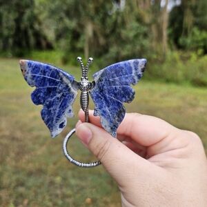 sodalite butterfly on stand